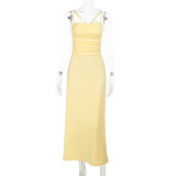 Women Backless Lace-Up Dress