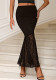 Women Lace Patchwork See-Through spring and summer sexy bodycon fishtail skirt