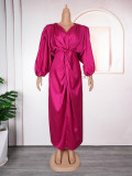 Plus Size Women V Neck Raglan Sleeve Dress