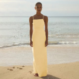 Women Backless Lace-Up Dress