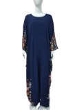 Plus Size Women Saudi Muslim Arabian Floral Robe Dress