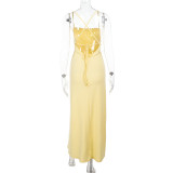 Women Backless Lace-Up Dress