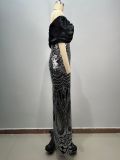 Women Embroidered Formal Party Evening Dress