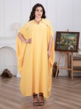 Plus Size Women Muslim Dubai Diamond Bat Sleeves Dress Robe