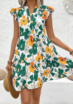 Women Summer Fashion Elegant Ruffle Edge Sleeveless Strap Dress Women Summer Fashion Elegant Ruffle Edge Sleeveless Strap Dress