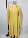 Plus Size Women Muslim Dubai Diamond Bat Sleeves Dress Robe