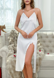 Women suspender dress sexy slit nightdress