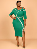 Women Sexy One Shoulder Off Shoulder Party Formal Party Dress