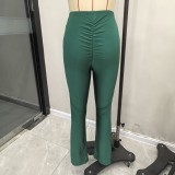 Women casual pleated bell bottom pants