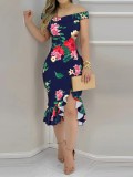Women's Off-Shoulder Sexy Ruffled Dress