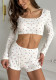 Spring/Summer Casual Short & Long Sleeve Crop Top Women's Printed Pajamas Home Clothes Set