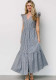 Women's Striped Print Holiday Long Dress Bohemian V-Neck Shirt Dress