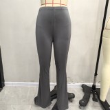 Women casual pleated bell bottom pants