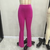 Women casual pleated bell bottom pants