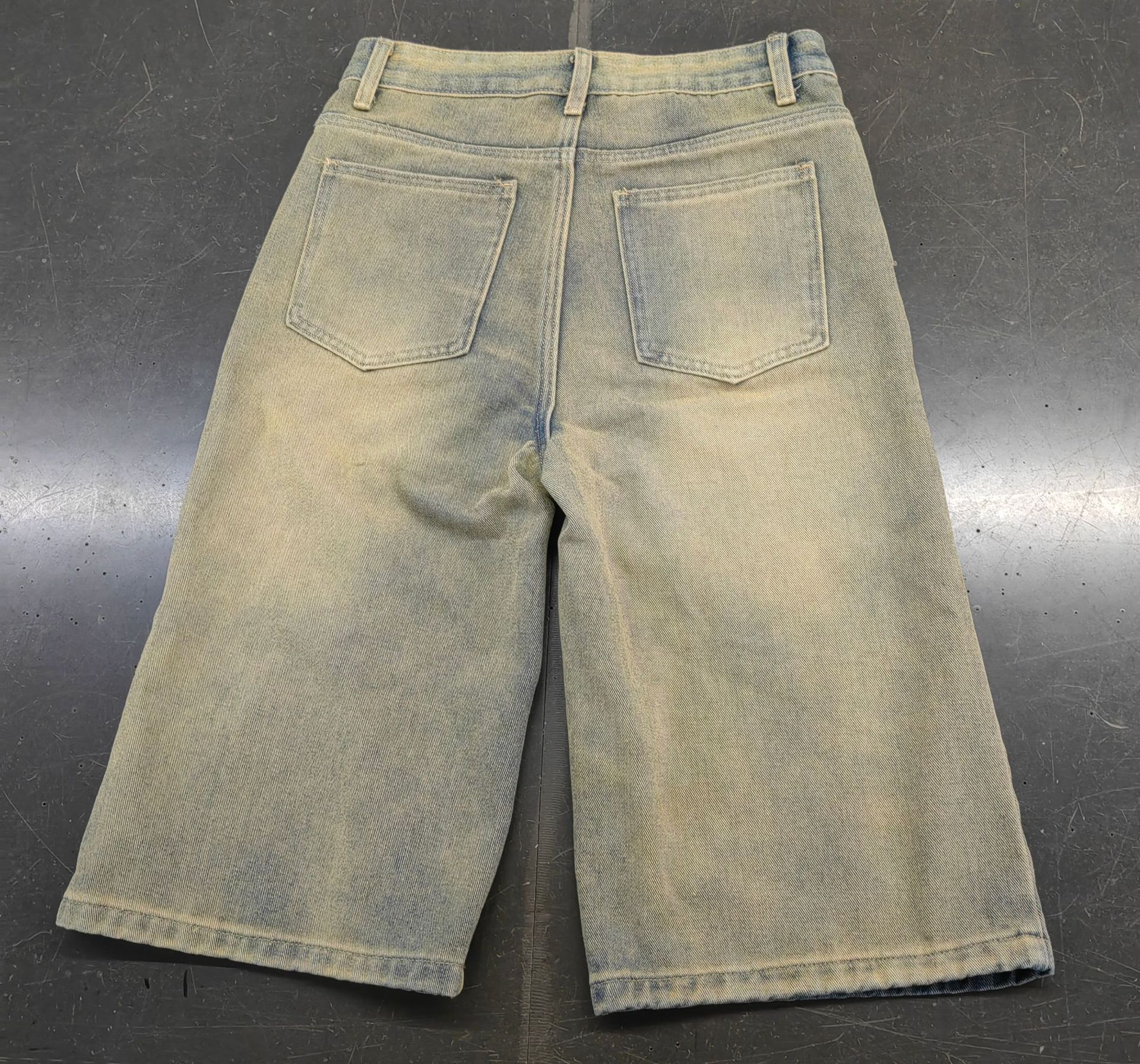Summer High-Waist Loose Distressed Ripped Denim Straight/Wide-Leg Pants