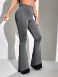 Women casual pleated bell bottom pants