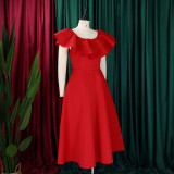 Fashionable Chic and Elegant Ruffled A-line Formal Party & Evening Dress