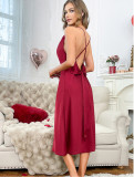 Women home clothes Solid suspender sexy nightdress