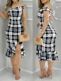 Women's Off-Shoulder Sexy Ruffled Dress