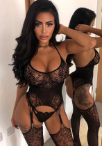 Sexy Jumpsuit for Women Slim Sexy Mesh See-Through Fishnet Lingerie