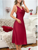 Women home clothes Solid suspender sexy nightdress
