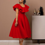 Fashionable Chic and Elegant Ruffled A-line Formal Party & Evening Dress