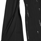 Women Back Slit Cape Sleeve Beaded Elegant Dress