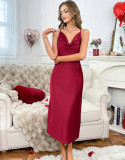 Women home clothes Solid suspender sexy nightdress