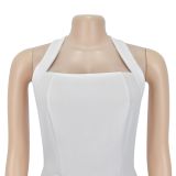 Women Off Shoulder Halter Neck Backless Dress