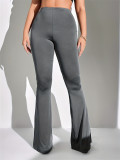 Women casual pleated bell bottom pants