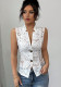 Sexy Hollow Jacquard Design See-Through Turn-Down Collar Lace Vest