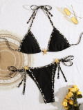 Triangle lace-up starfish sexy bikini women Two Pieces swimsuit