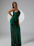 Women One Shoulder Sleeveless Bodycon Dress Evening Dress