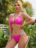 sexy solid color metal diamond bikini Two Pieces swimsuit