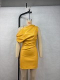 Women's Sexy Nightclub Trend Slash Shoulder Mini Bodycon Dress