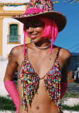 Sexy multicolored Artificial Pearls vest beach Holidays Body Chain