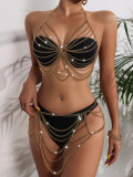 Sexy metal chest chain set Women's performance costume accessories body chain