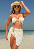 Beach Holidays Three-Piece Bikini Short Skirt Swimsuit