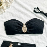 Beach Holidays Three-Piece Bikini Short Skirt Swimsuit