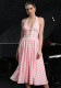 Summer women's retro Halter Neck plaid print swing dress