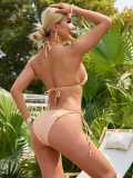 Solid color bikini sexy Two Pieces women swimsuit