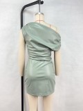 Women's Sexy Nightclub Trend Slash Shoulder Mini Bodycon Dress