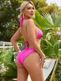 sexy solid color metal diamond bikini Two Pieces swimsuit