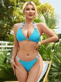 sexy solid color metal diamond bikini Two Pieces swimsuit