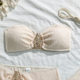 Beach Holidays Three-Piece Bikini Short Skirt Swimsuit