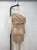 Women's Sexy Nightclub Trend Slash Shoulder Mini Bodycon Dress