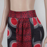 Women Printed Elastic Slit Bodycon Dress
