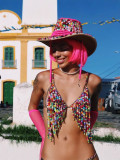 Sexy multicolored Artificial Pearls vest beach Holidays Body Chain