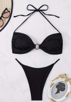 Black Bikini Halter Neck Women's Swimsuit
