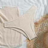 Beach Holidays Three-Piece Bikini Short Skirt Swimsuit